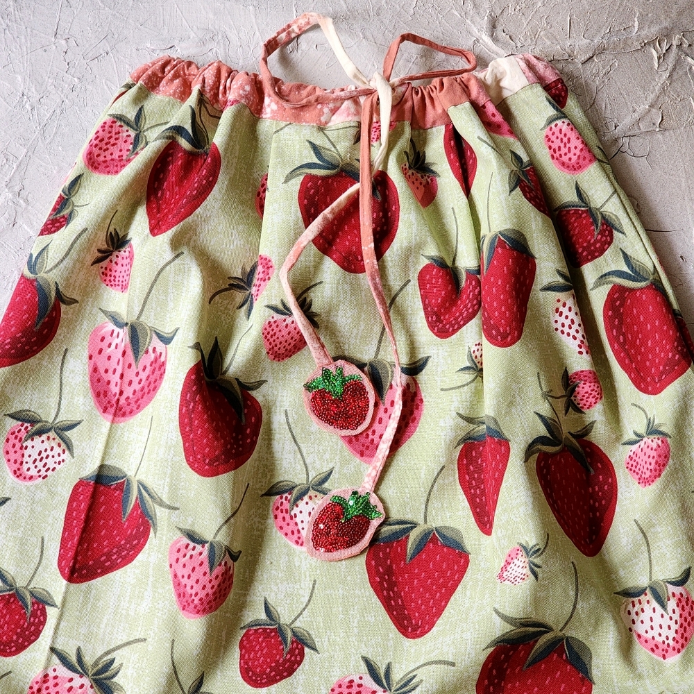 SOLD OUT✅️Designer Boho Maxi Skirt Upcycled Rare Strawberry Cottage Shabby Chic - Picture 5 of 16